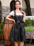 3-teiliges Dirndl für Damen – Midi-Traditionskleid mit Dirndl-Kleid, Schürze und Bluse für das Oktoberfest